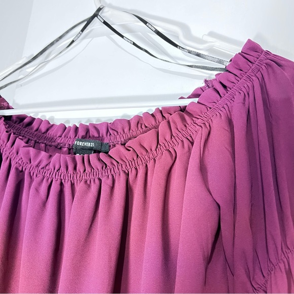 Forever 21 off the shoulder top burgundy : Box 007: - Picture 5 of 7